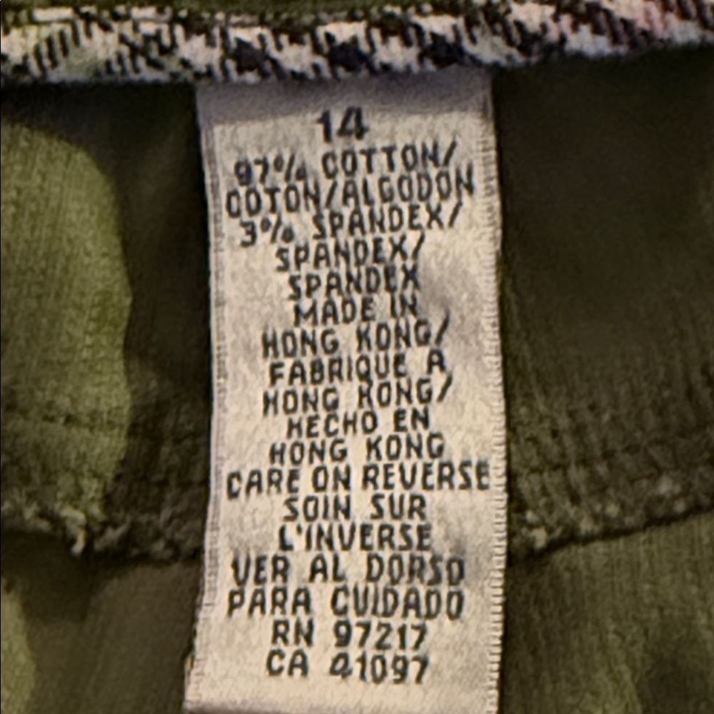 Tehama by Nancy Haley Olive Green Wide Leg Corduroy Pants SZ 14 - Picture 8 of 9